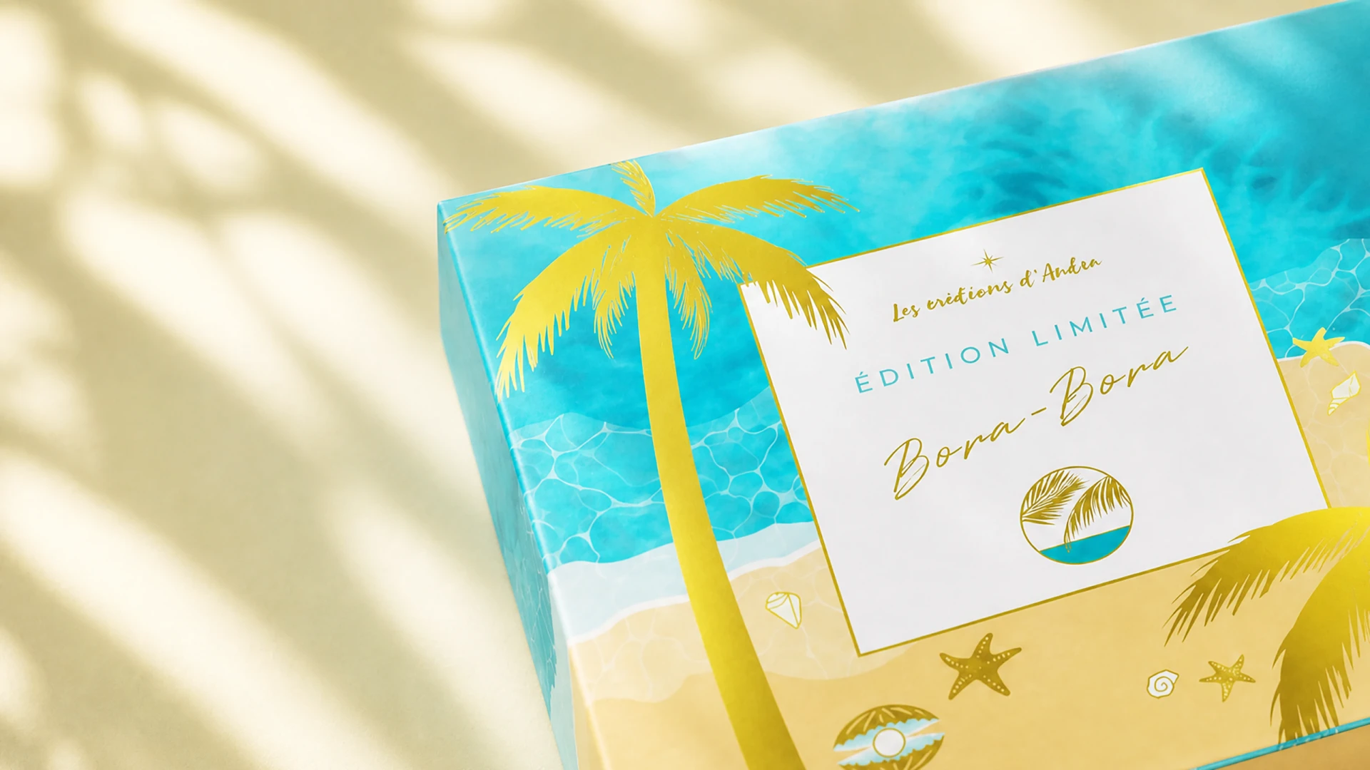 Finished Bora-Bora gift box shown as the final hero application.