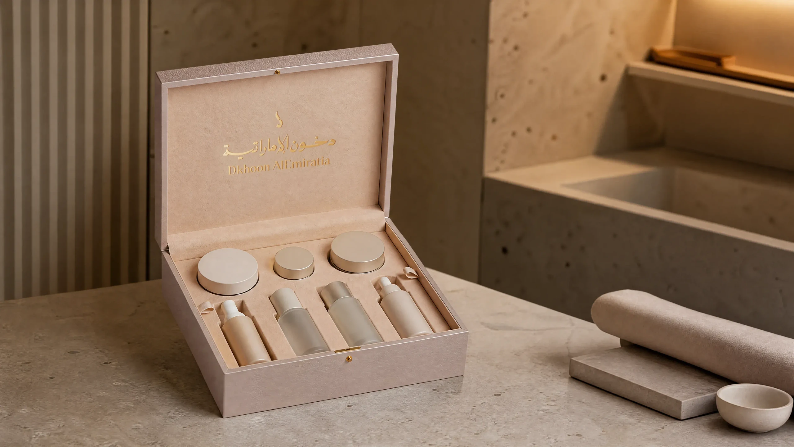 A second fragrance presentation scene extending the Luxury Flip Box application system.